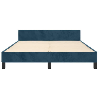 Giroletto senza Materasso Blu Scuro 140x200 cm Velluto | homemem39