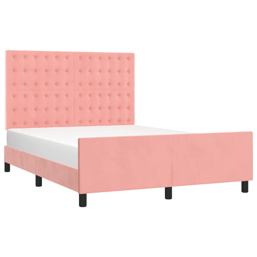 Giroletto con Testiera Rosa 140x200 cm in Velluto | homemem39