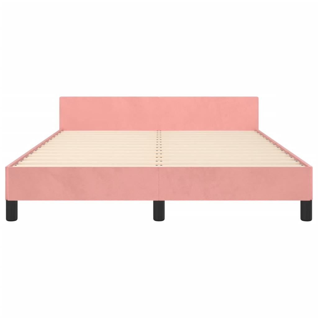 Giroletto con Testiera Rosa 140x200 cm in Velluto | homemem39