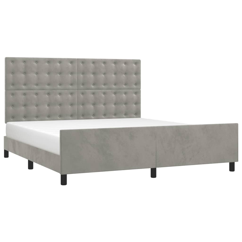 Giroletto senza Materasso Grigio Chiaro 160x200 cm Velluto | homemem39