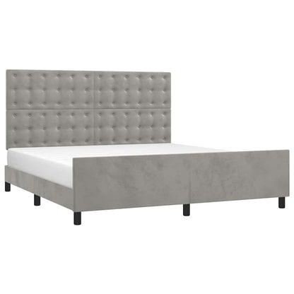 Giroletto senza Materasso Grigio Chiaro 160x200 cm Velluto