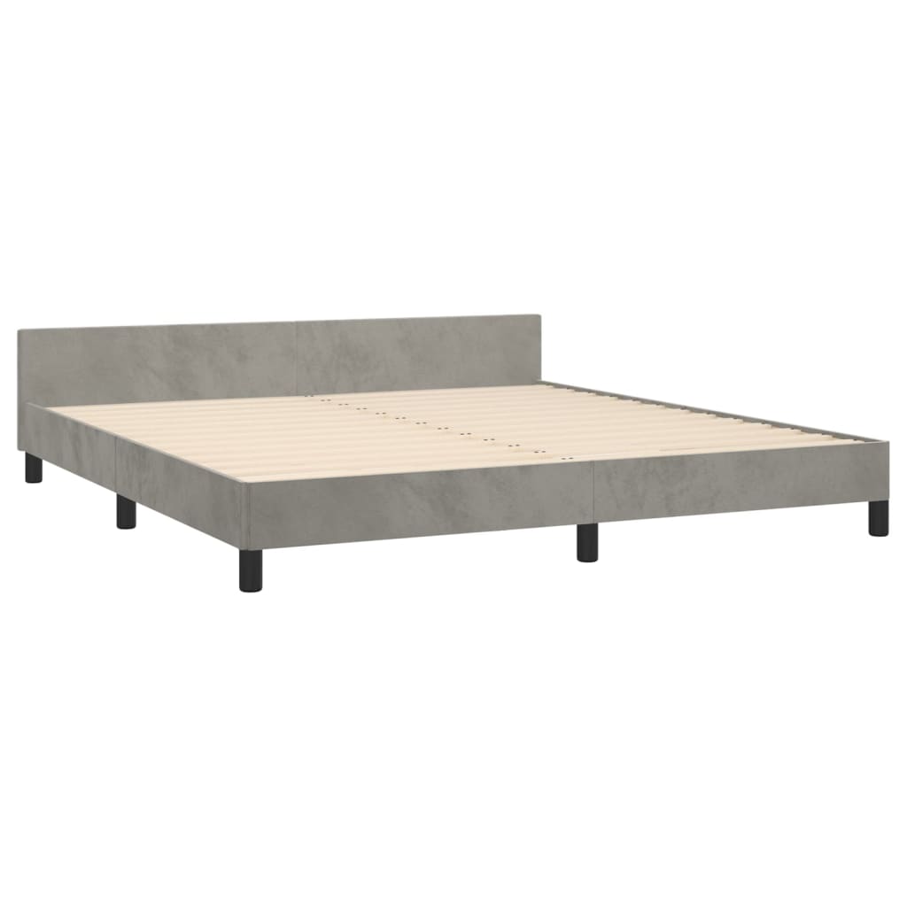 Giroletto senza Materasso Grigio Chiaro 160x200 cm Velluto | homemem39