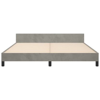 Giroletto senza Materasso Grigio Chiaro 160x200 cm Velluto | homemem39