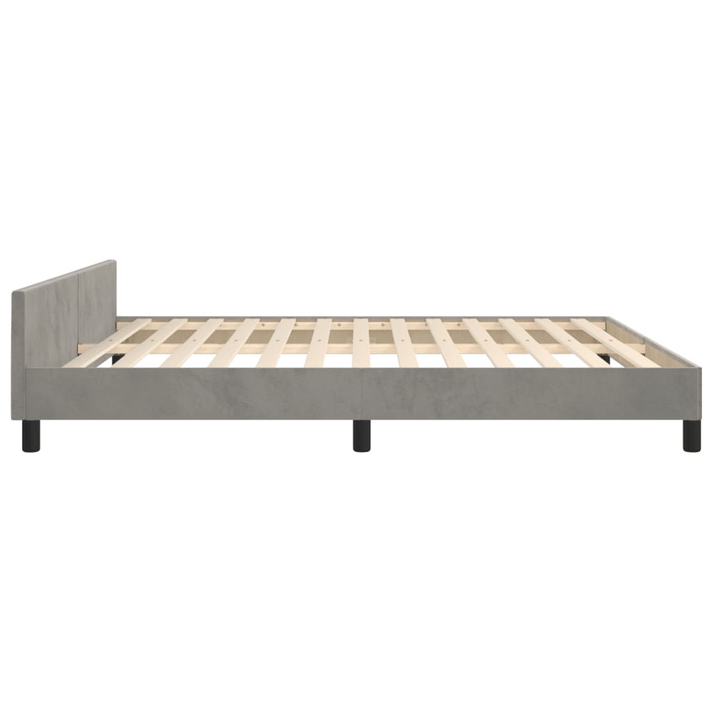 Giroletto senza Materasso Grigio Chiaro 160x200 cm Velluto | homemem39