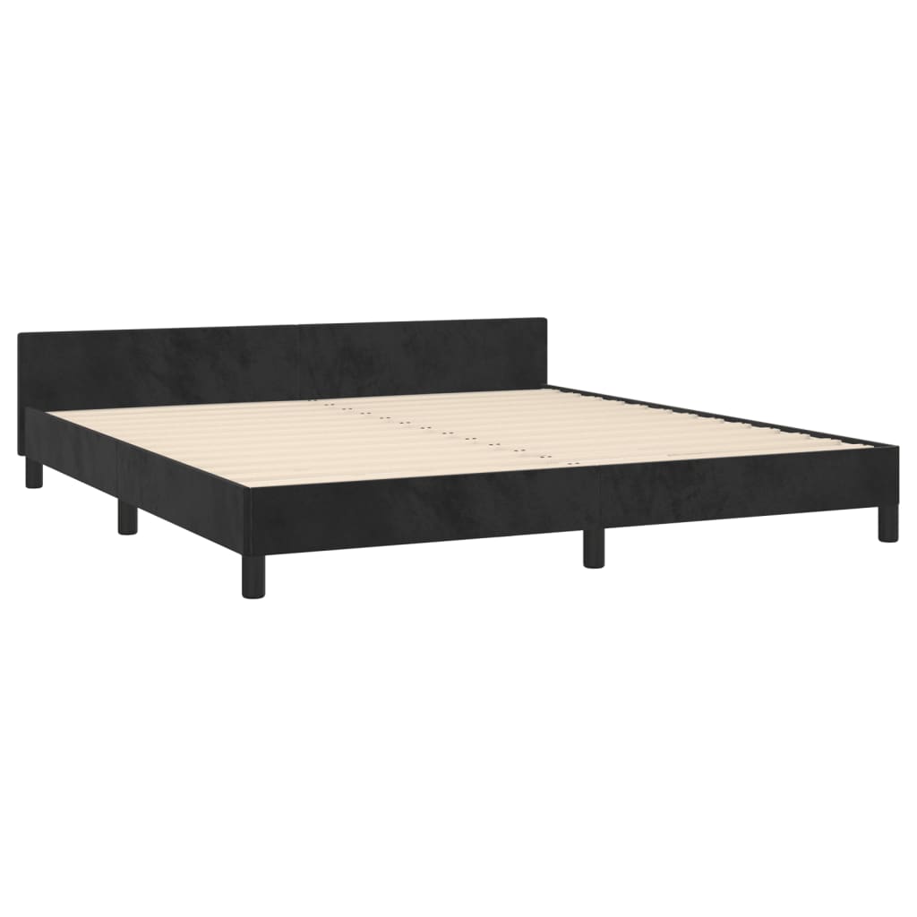 Giroletto senza Materasso Nero 160x200 cm in Velluto | homemem39