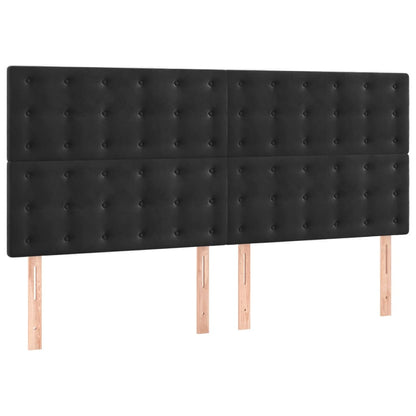 Giroletto senza Materasso Nero 160x200 cm in Velluto | homemem39