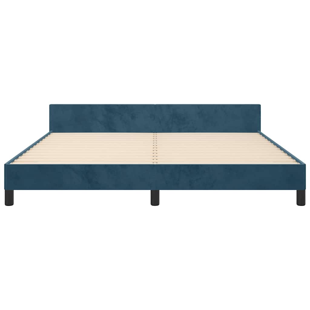 Giroletto senza Materasso Blu Scuro 160x200 cm in Velluto