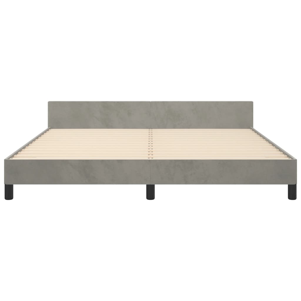 Giroletto con Testiera Grigio Chiaro 180x200 cm in Velluto | homemem39