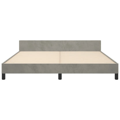 Giroletto con Testiera Grigio Chiaro 180x200 cm in Velluto | homemem39