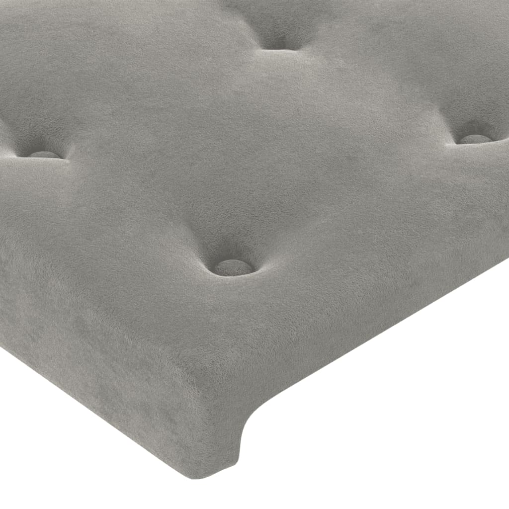 Giroletto con Testiera Grigio Chiaro 180x200 cm in Velluto | homemem39