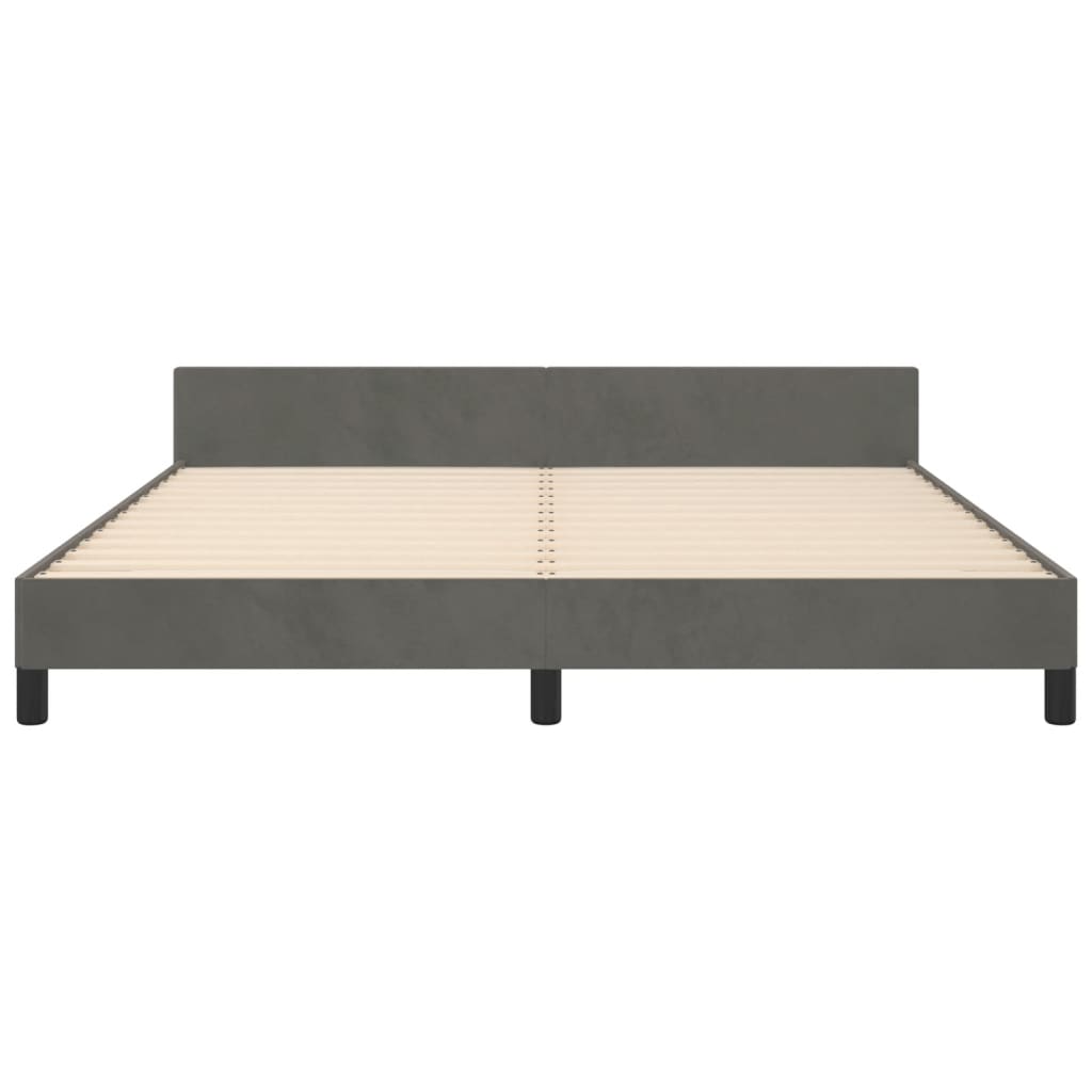 Giroletto con Testiera Grigio Scuro 180x200 cm in Velluto | homemem39
