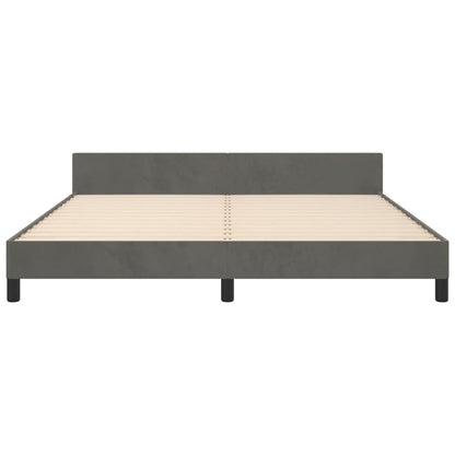 Giroletto con Testiera Grigio Scuro 180x200 cm in Velluto | homemem39