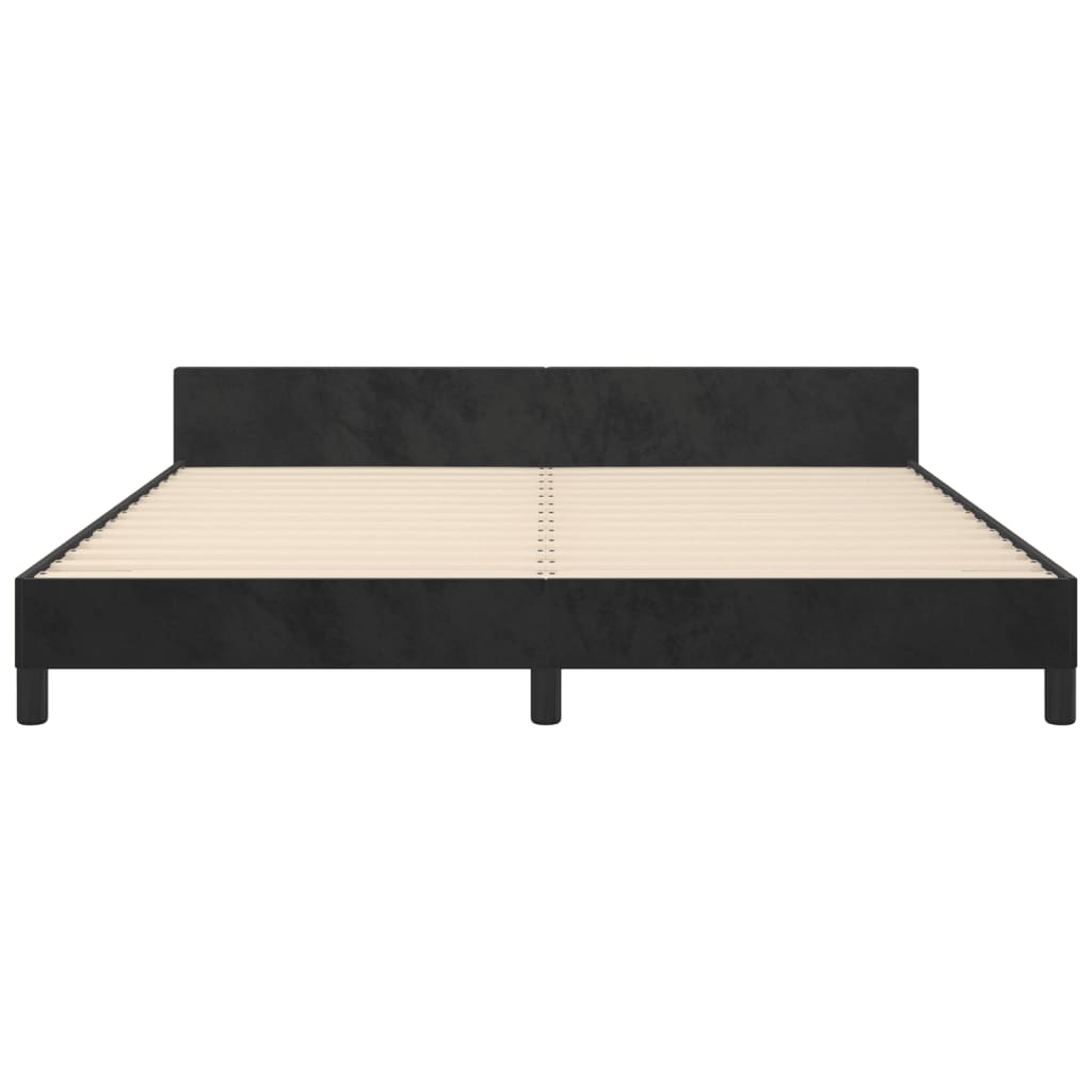 Giroletto con Testiera Nero 180x200 cm in Velluto | homemem39