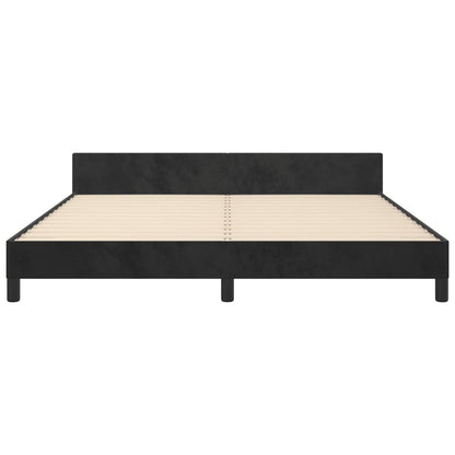Giroletto con Testiera Nero 180x200 cm in Velluto | homemem39