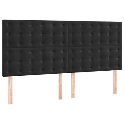 Giroletto con Testiera Nero 180x200 cm in Velluto | homemem39