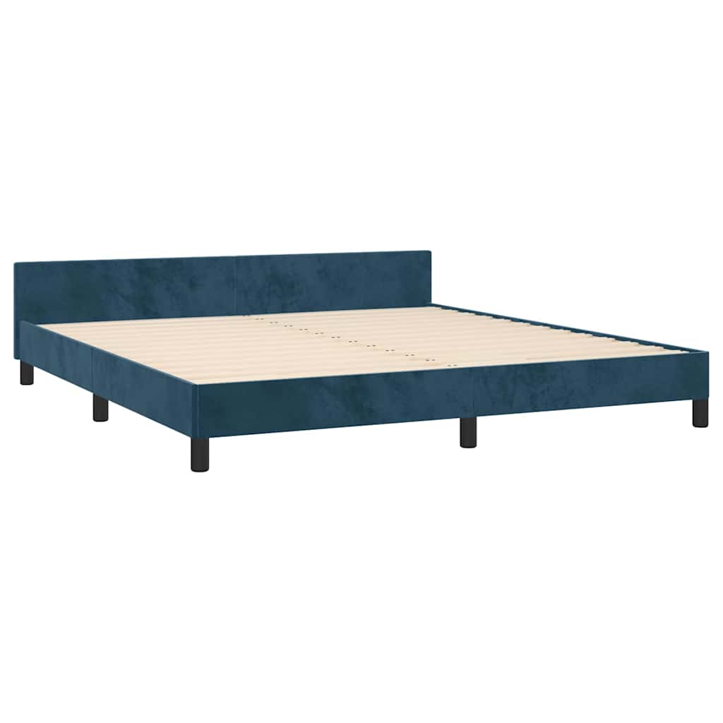 Giroletto con Testiera Blu Scuro 180x200 cm in Velluto | homemem39