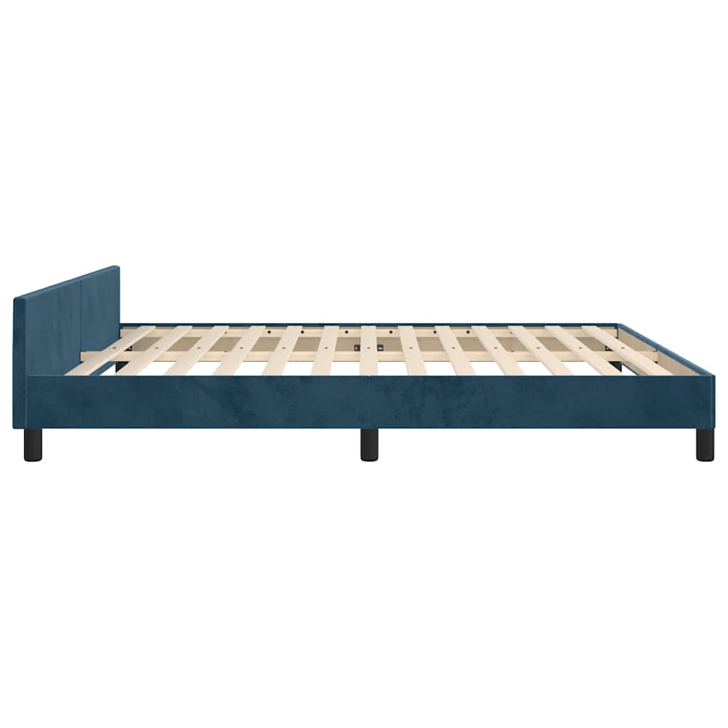 Giroletto con Testiera Blu Scuro 180x200 cm in Velluto | homemem39