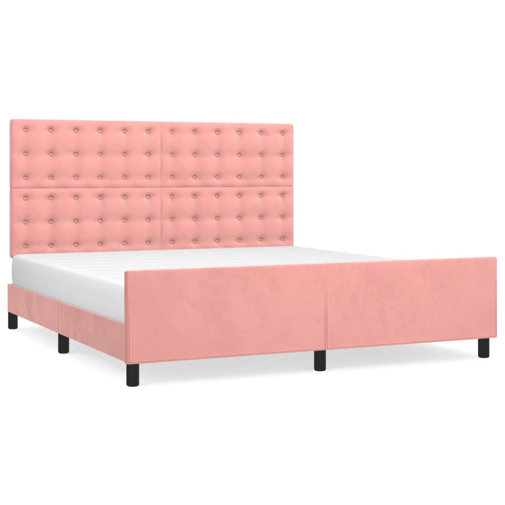 Giroletto con Testiera Rosa 180x200 cm in Velluto | homemem39