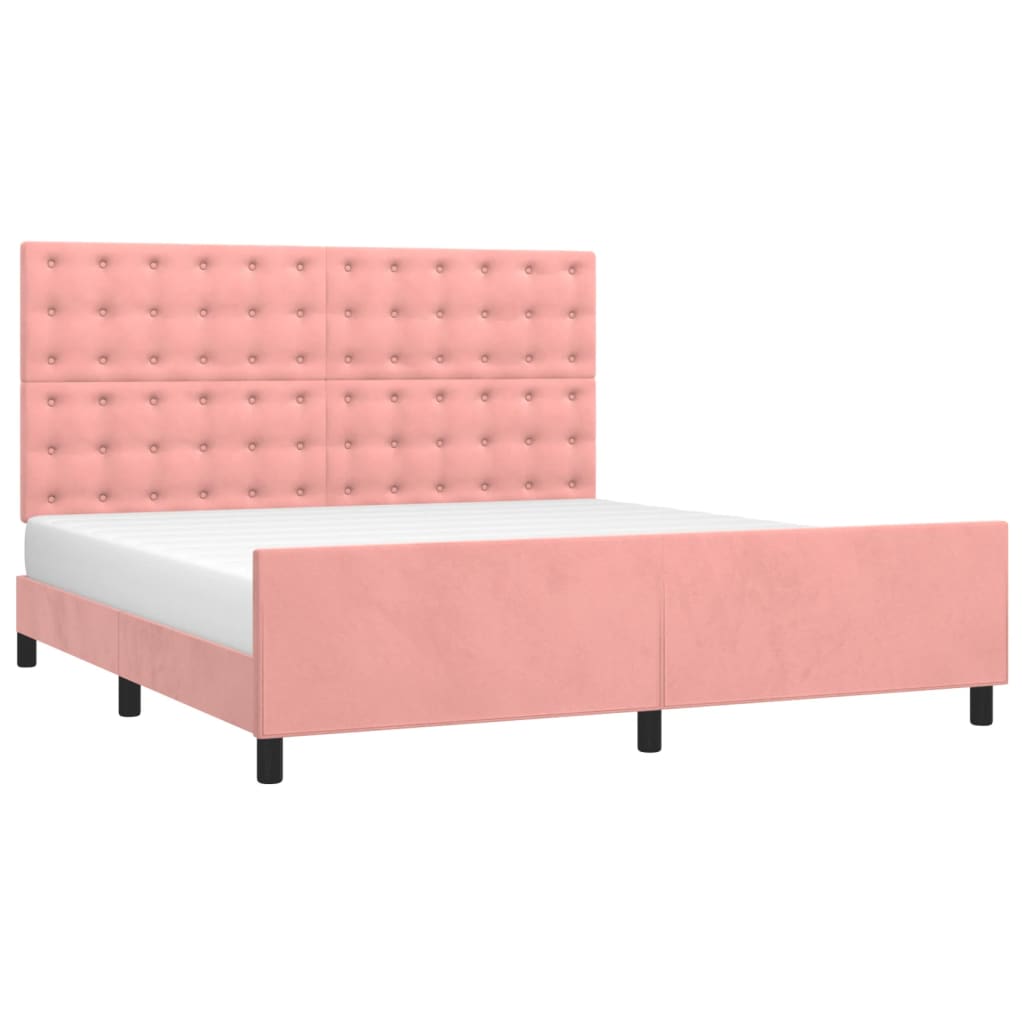 Giroletto con Testiera Rosa 180x200 cm in Velluto | homemem39