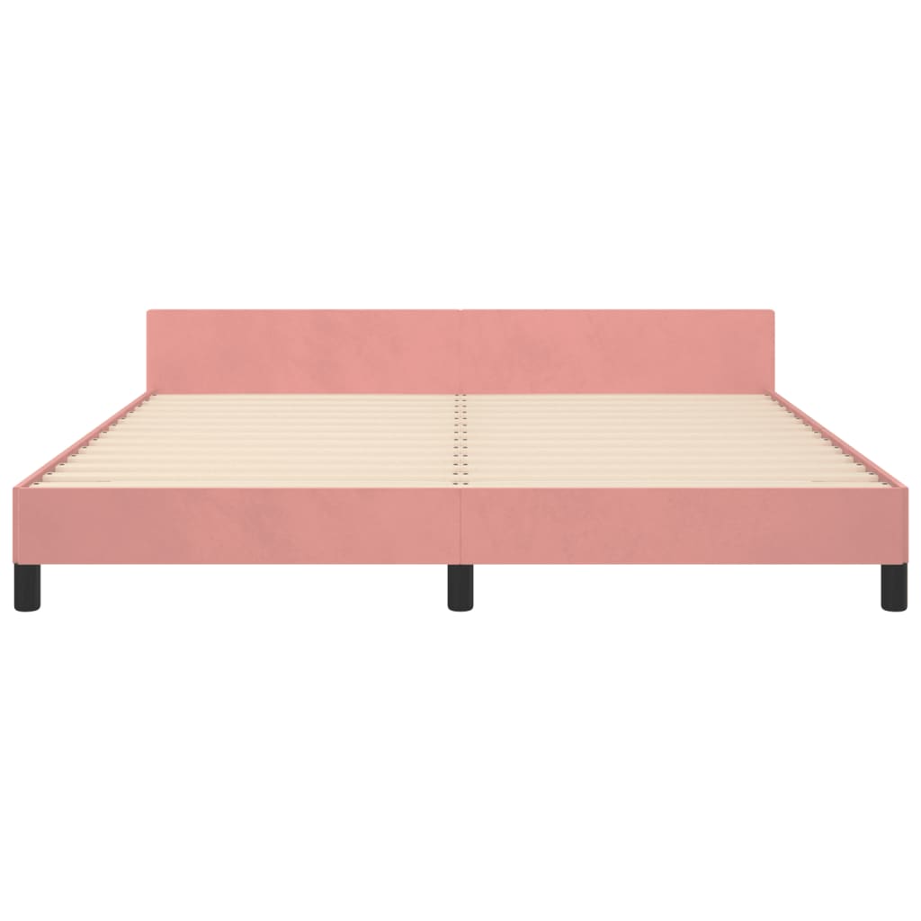 Giroletto con Testiera Rosa 180x200 cm in Velluto | homemem39