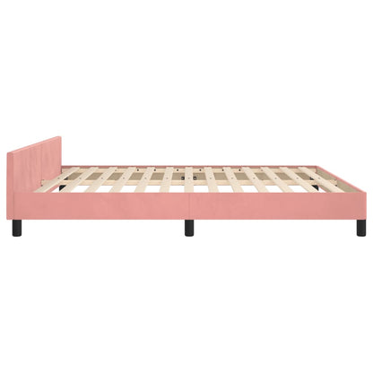 Giroletto con Testiera Rosa 180x200 cm in Velluto | homemem39