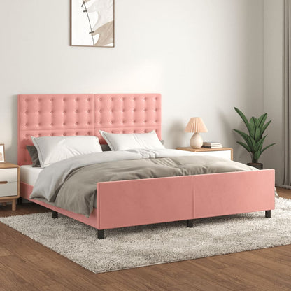 Giroletto con Testiera Rosa 180x200 cm in Velluto | homemem39