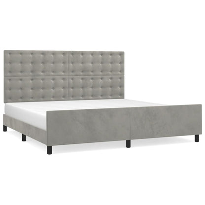 Giroletto senza Materasso Grigio Chiaro 200x200 cm Velluto | homemem39