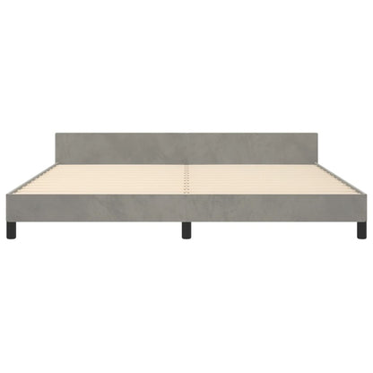 Giroletto senza Materasso Grigio Chiaro 200x200 cm Velluto | homemem39