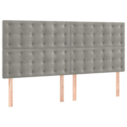 Giroletto senza Materasso Grigio Chiaro 200x200 cm Velluto | homemem39