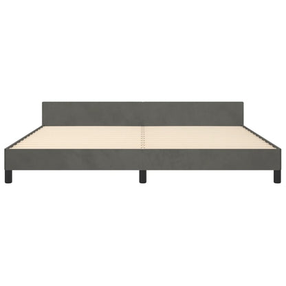Giroletto senza Materasso Grigio Scuro 200x200 cm Velluto | homemem39
