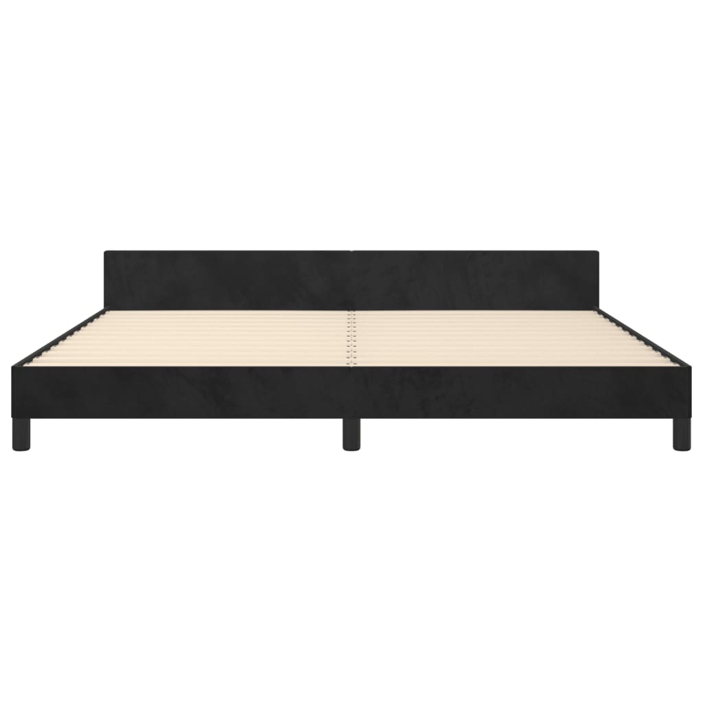 Giroletto senza Materasso Nero 200x200 cm in Velluto | homemem39