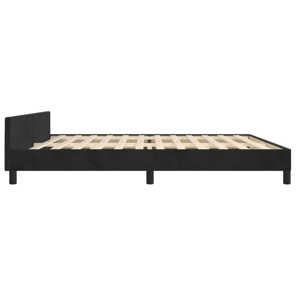 Giroletto senza Materasso Nero 200x200 cm in Velluto | homemem39