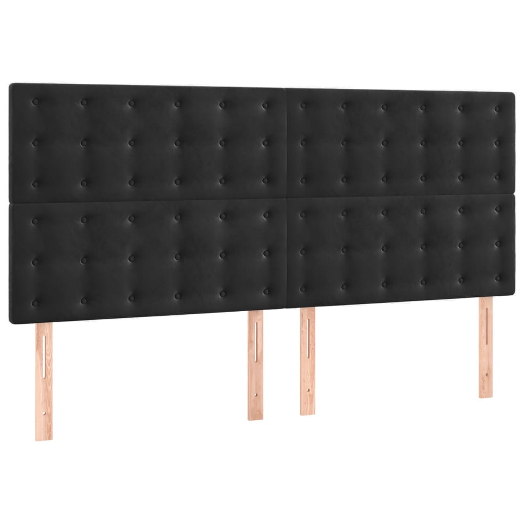 Giroletto senza Materasso Nero 200x200 cm in Velluto | homemem39