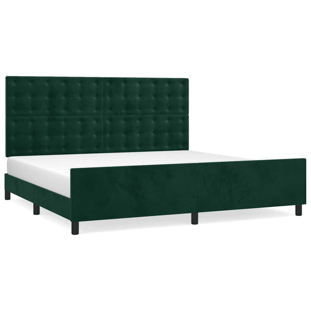 Giroletto senza Materasso Verde Scuro 200x200 cm in Velluto | homemem39