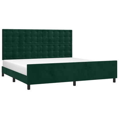 Giroletto senza Materasso Verde Scuro 200x200 cm in Velluto | homemem39