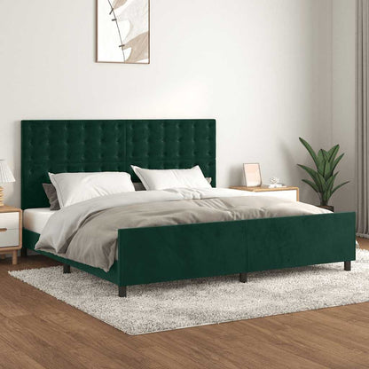 Giroletto senza Materasso Verde Scuro 200x200 cm in Velluto | homemem39