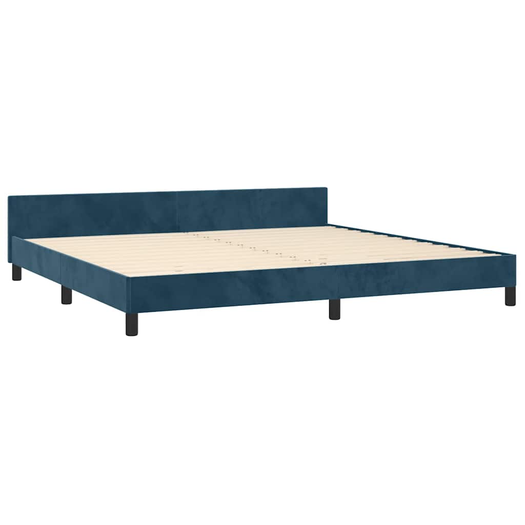 Giroletto senza Materasso Blu Scuro 200x200 cm in Velluto | homemem39