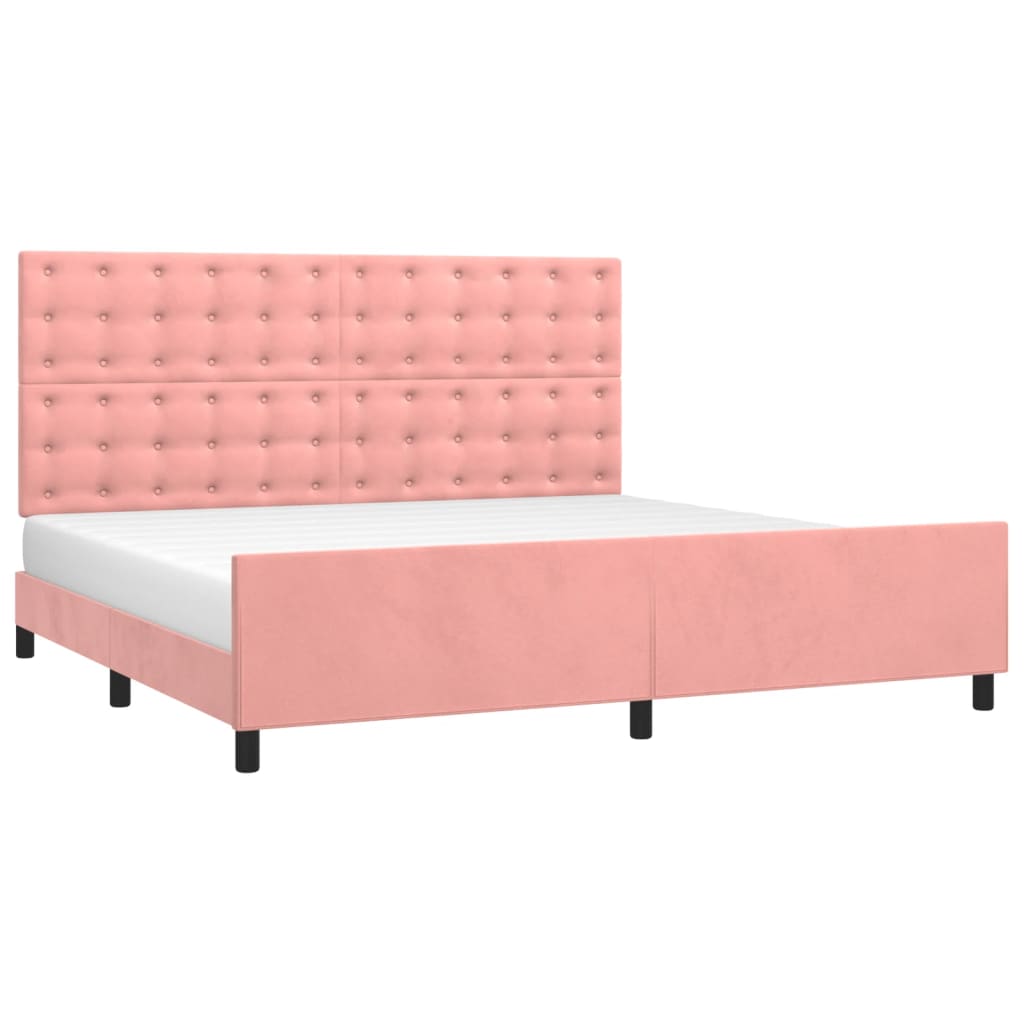 Giroletto con Testiera Rosa 200x200 cm in Velluto | homemem39