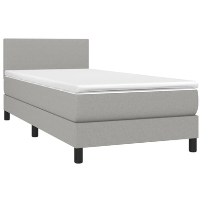 Giroletto a Molle con Materasso Grigio Chiaro 80x200 cm Tessuto | homemem39