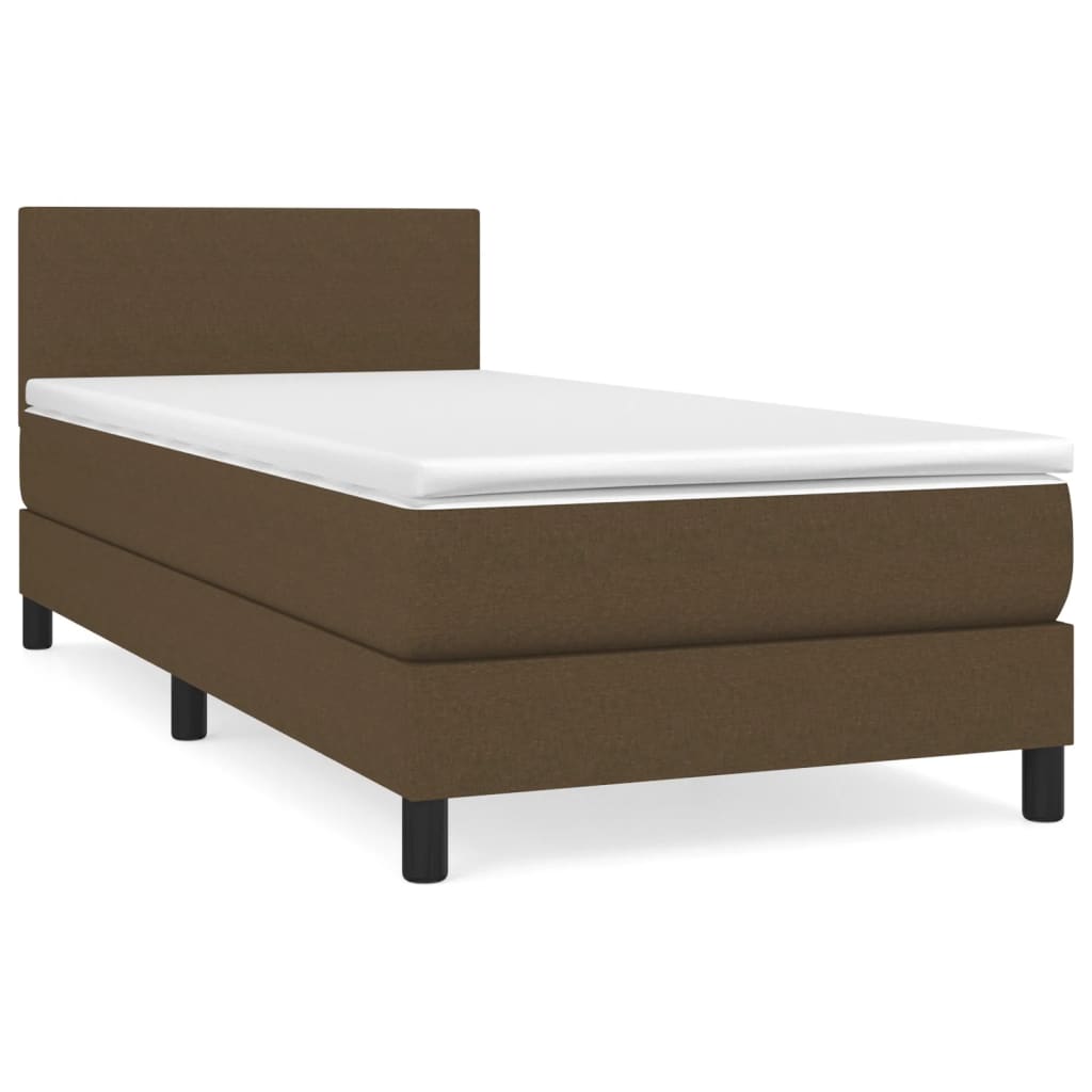 Giroletto a Molle con Materasso Marrone Scuro 80x200 cm Tessuto | homemem39