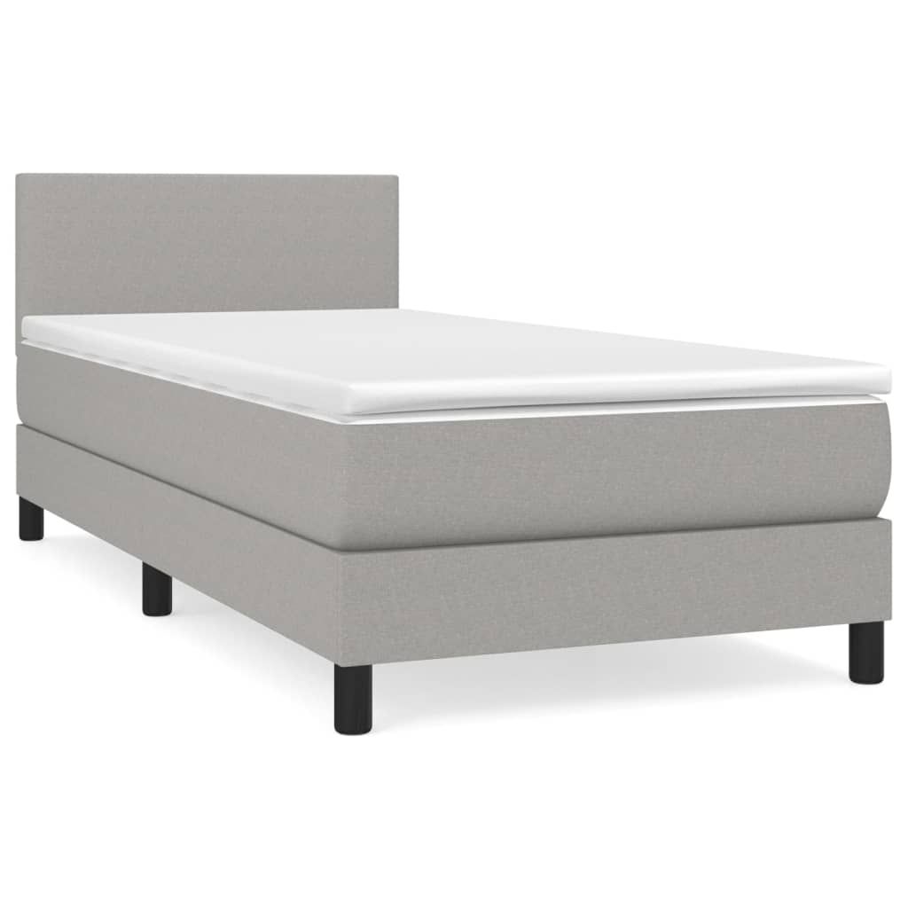 Giroletto a Molle con Materasso Grigio Chiaro 90x190 cm Tessuto | homemem39