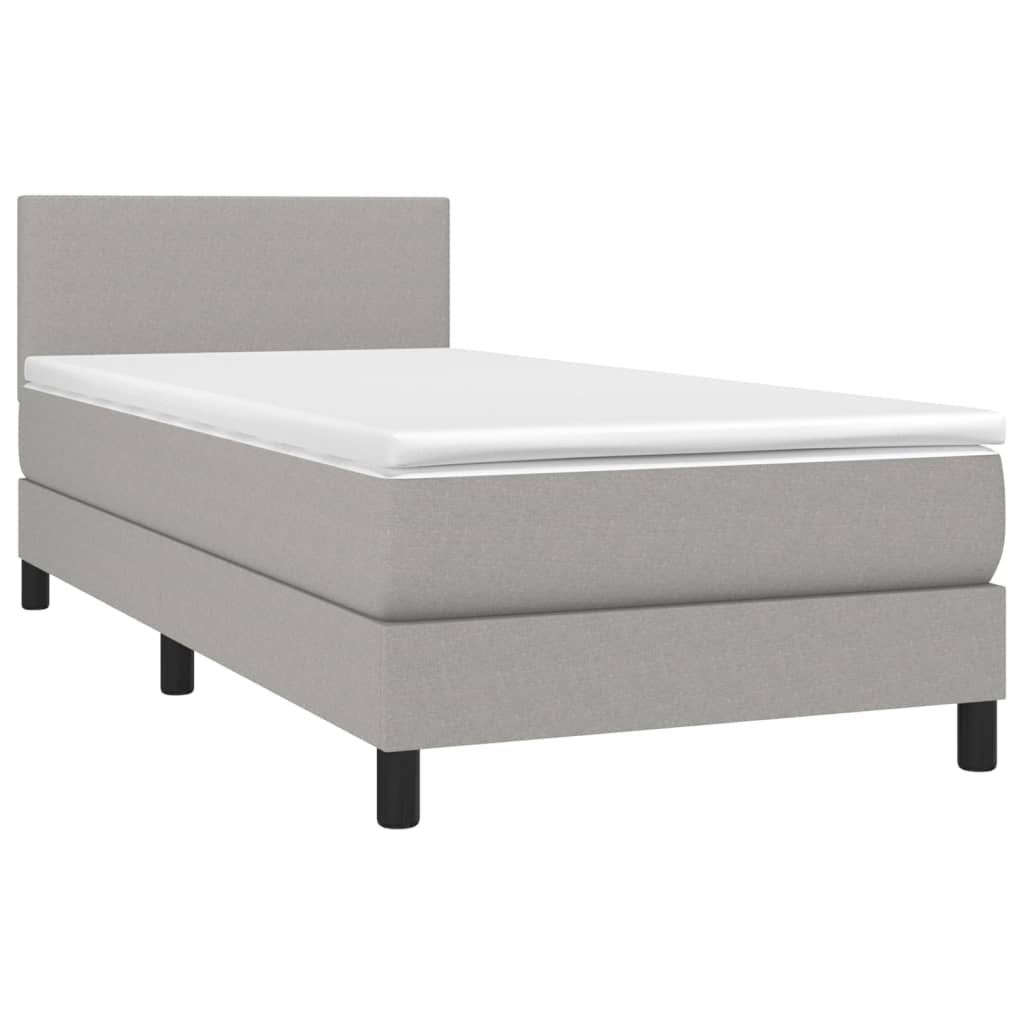 Giroletto a Molle con Materasso Grigio Chiaro 90x190 cm Tessuto | homemem39