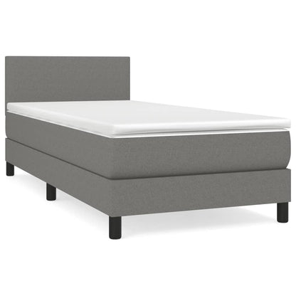 Giroletto a Molle con Materasso Grigio Scuro 90x190 cm Tessuto | homemem39