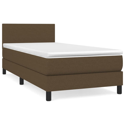 Giroletto a Molle con Materasso Marrone Scuro 90x190cm Tessuto | homemem39