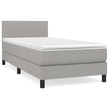 Giroletto a Molle con Materasso Grigio Chiaro 90x200 cm Tessuto | homemem39