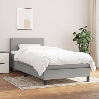 Giroletto a Molle con Materasso Grigio Chiaro 90x200 cm Tessuto | homemem39