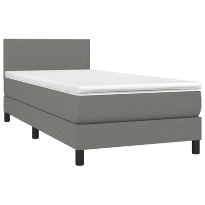 Giroletto a Molle con Materasso Grigio Scuro 90x200 cm Tessuto | homemem39