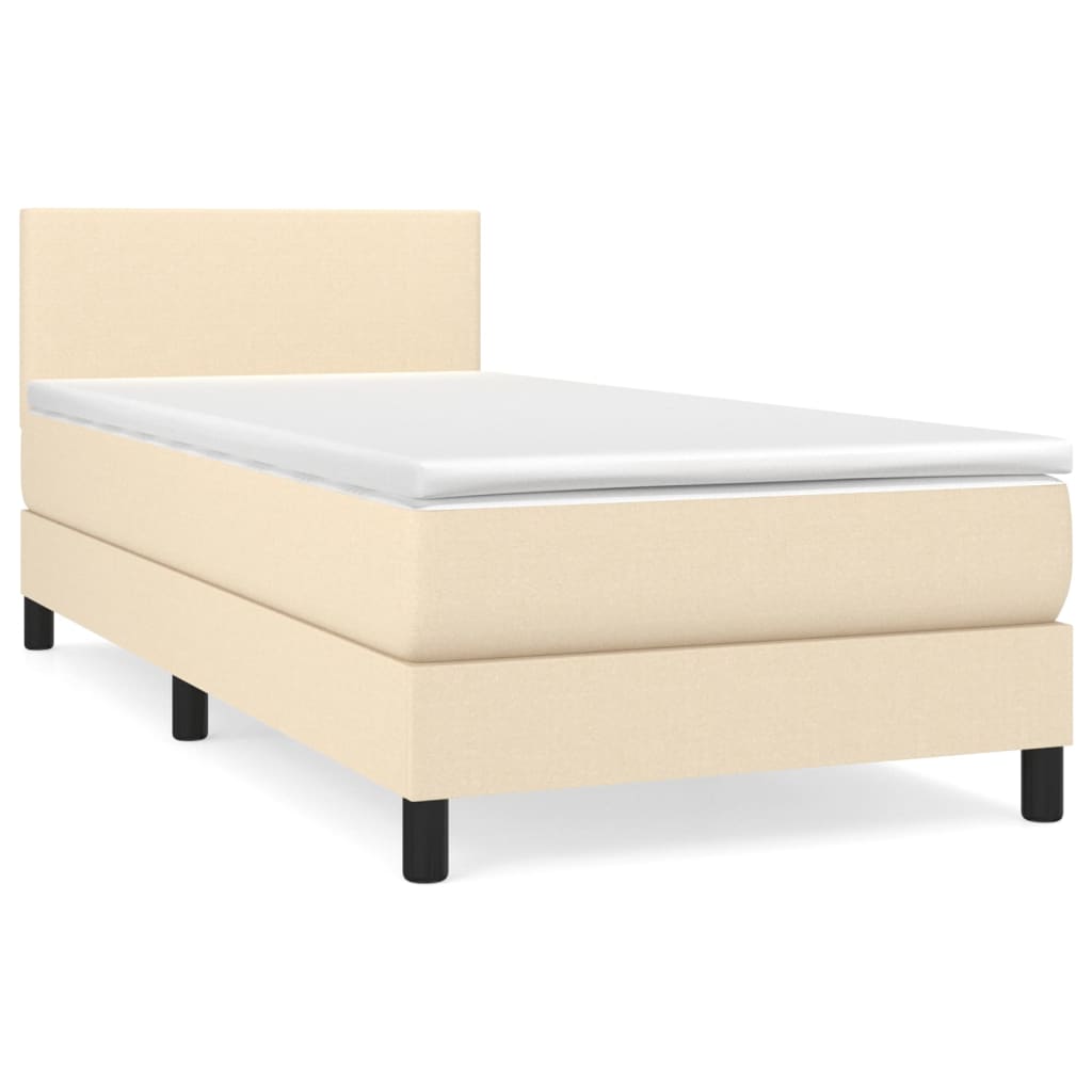 Giroletto a Molle con Materasso Crema 90x200 cm inTessuto | homemem39