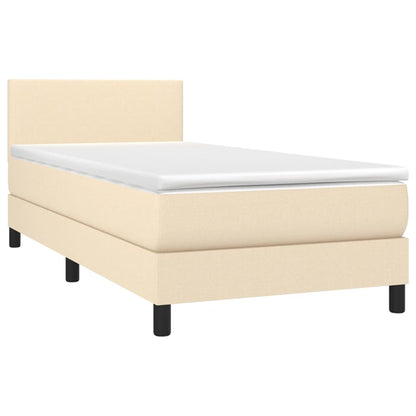 Giroletto a Molle con Materasso Crema 90x200 cm inTessuto | homemem39