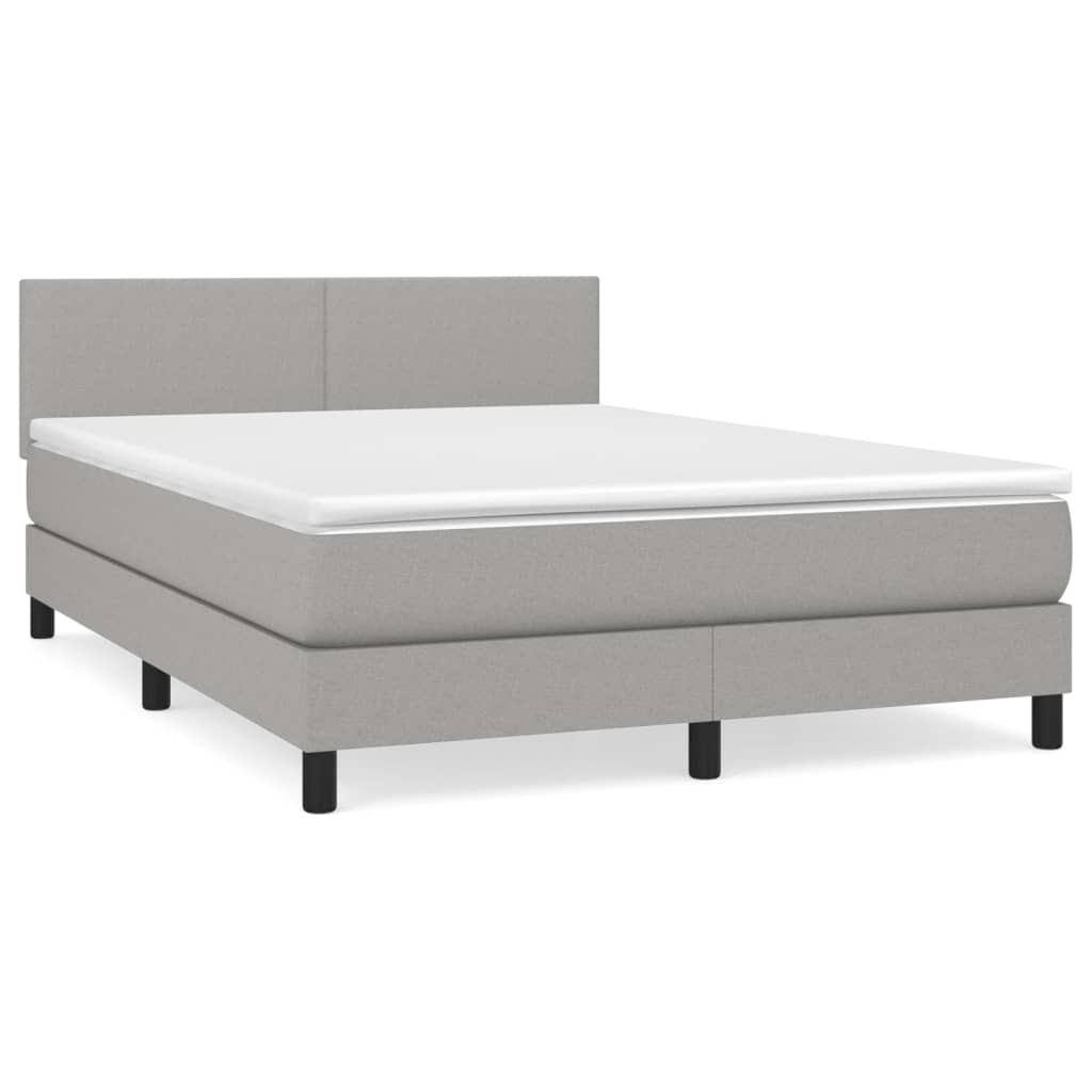 Giroletto a Molle con Materasso Grigio Chiaro 140x190cm Tessuto | homemem39